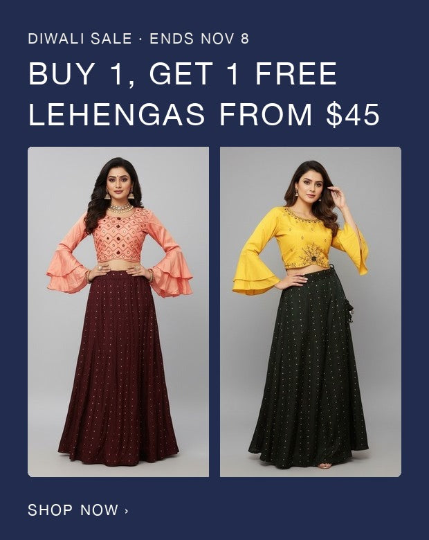 Buy 1 Get 1 Free lehengas from $45