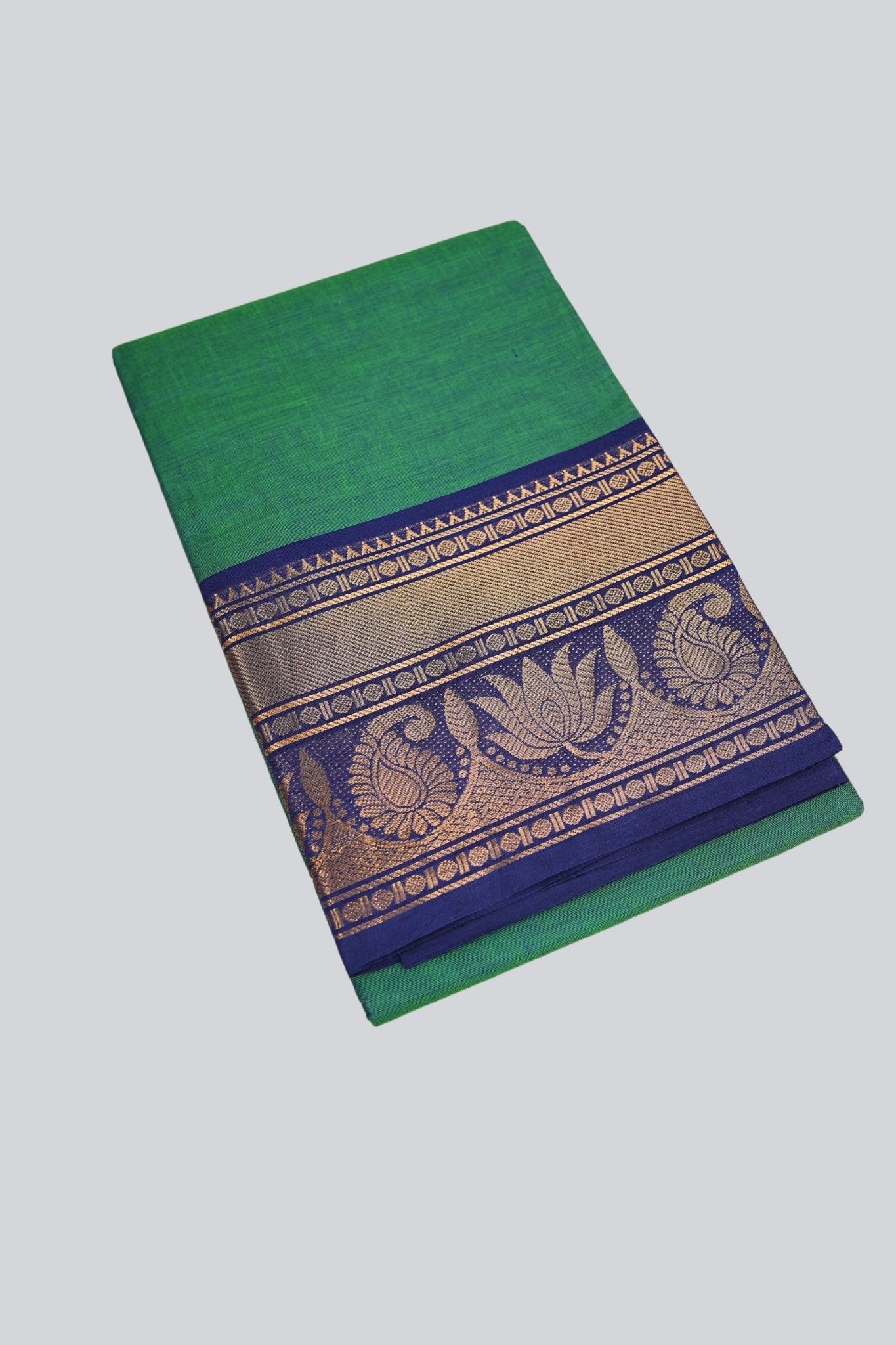 Chettinad Cotton Saree: Traditional Elegance & Superior Craftsmanship Saree JCS Fashions Green 5.5 meters