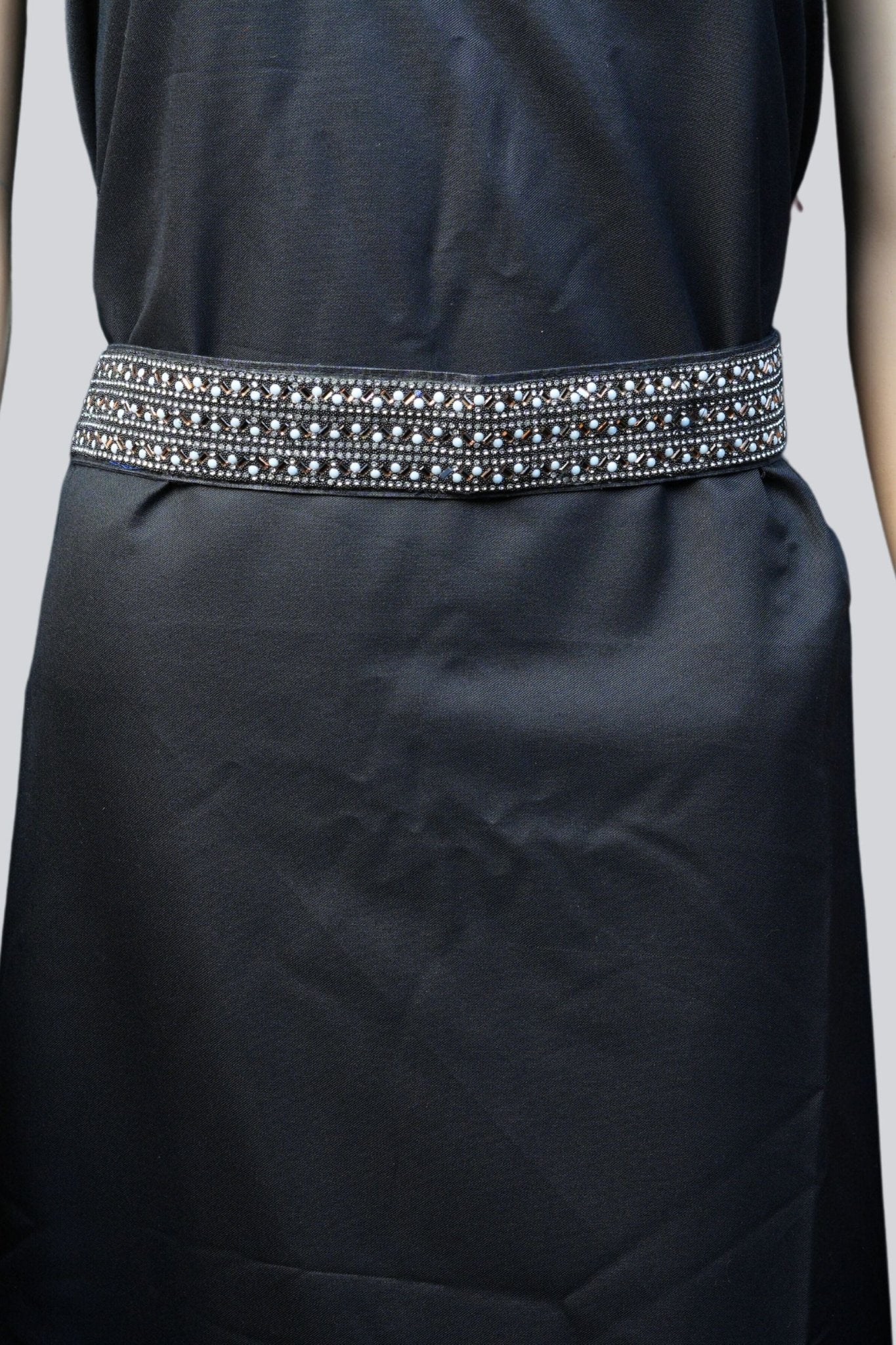 Chic Black Stone-Embellished Hip Belt - 26"-36" | Elevate Your Style Hip Belt JCS Fashions Black