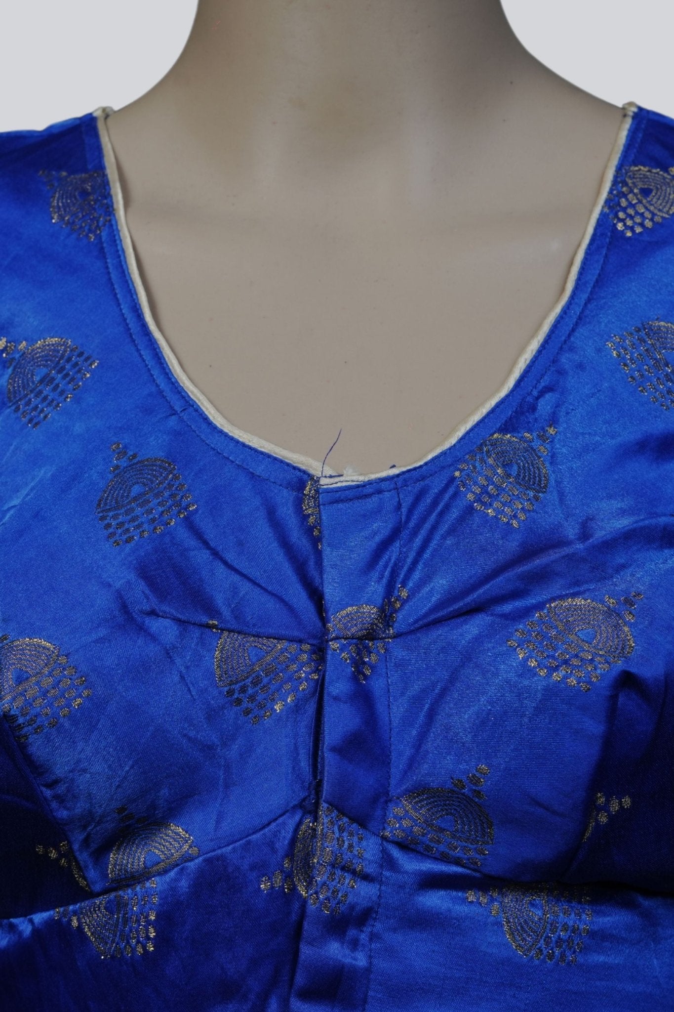 Chic Blue Brocade Blouse: Elegance Meets Tradition with Jhumka Motifs Blouse JCS Fashions