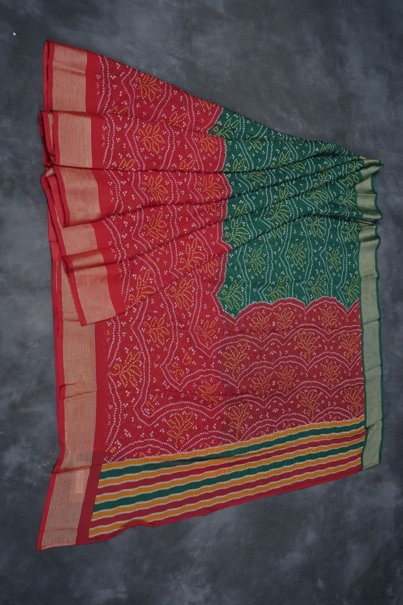 Chic Chiffon Bandini Sarees: Allover Multicolor Beauty with Zari Border SAREE JCS Fashions