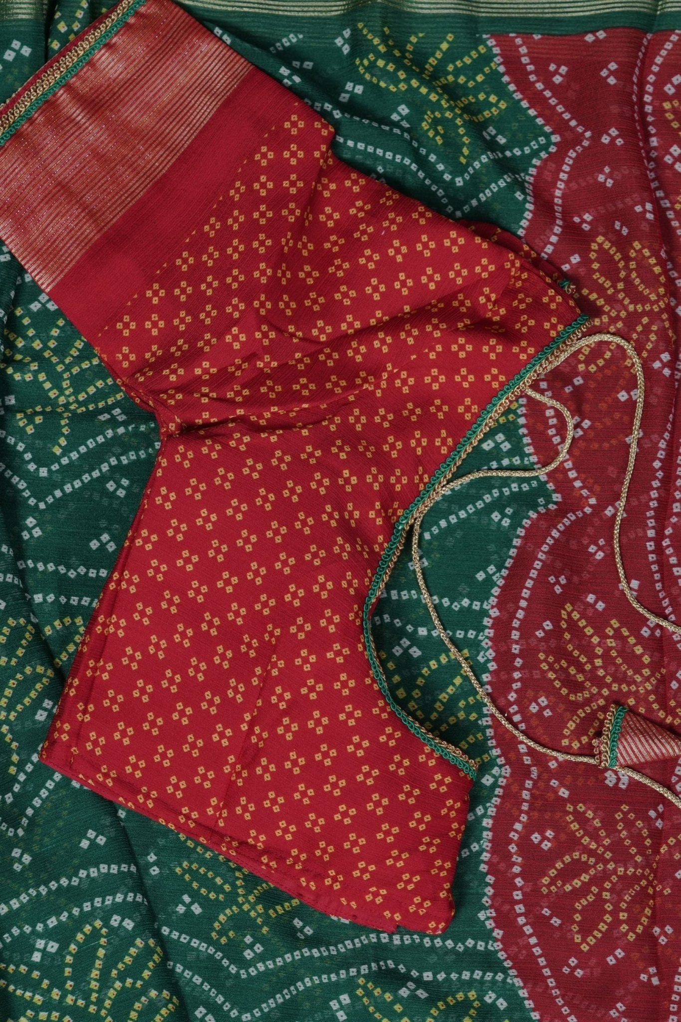 Chic Chiffon Bandini Sarees: Allover Multicolor Beauty with Zari Border SAREE JCS Fashions