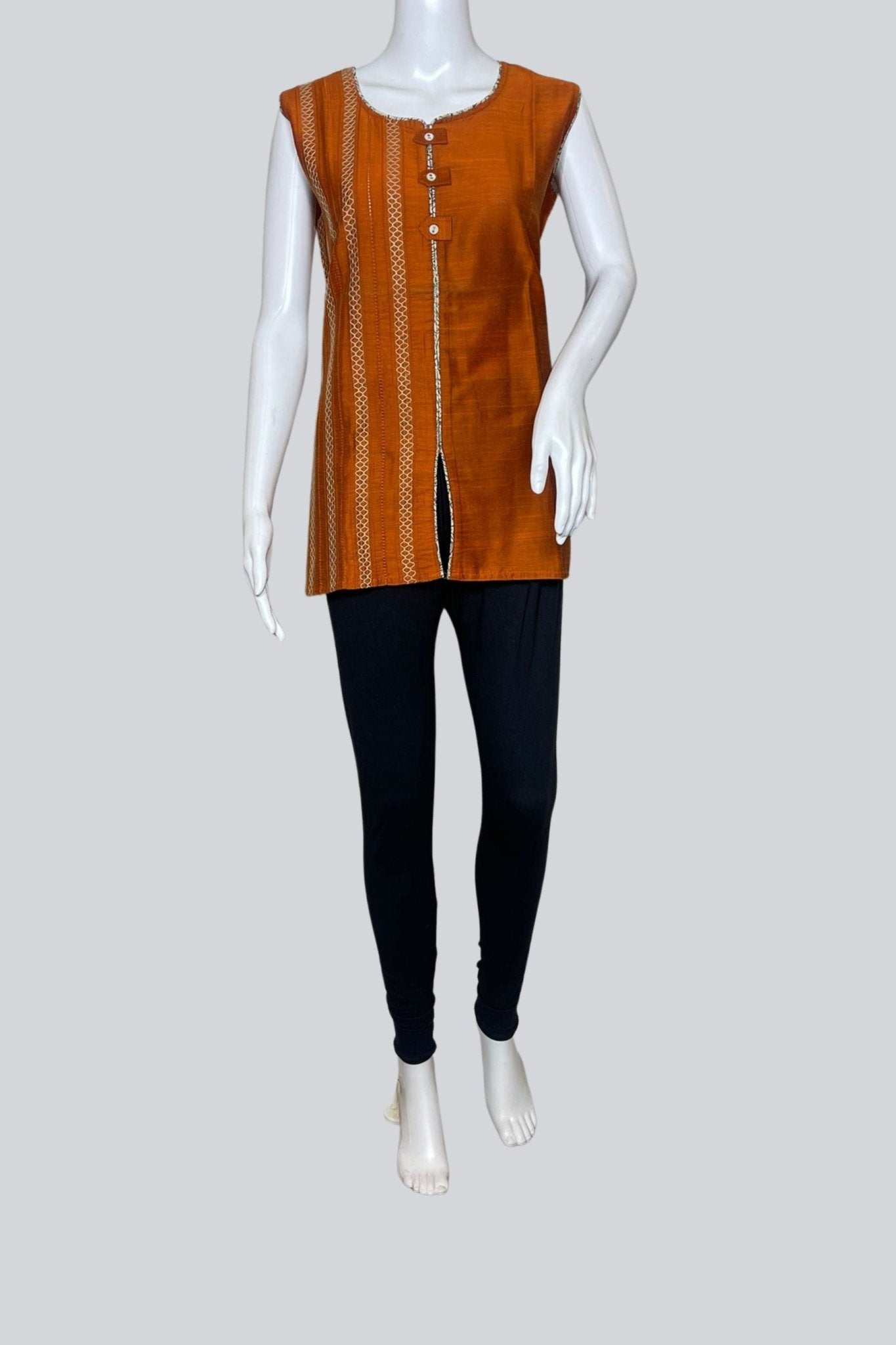 Chic Comfort: Cotton Kurti - 27" Length, Short Sleeves Inside - JCS Fashions
