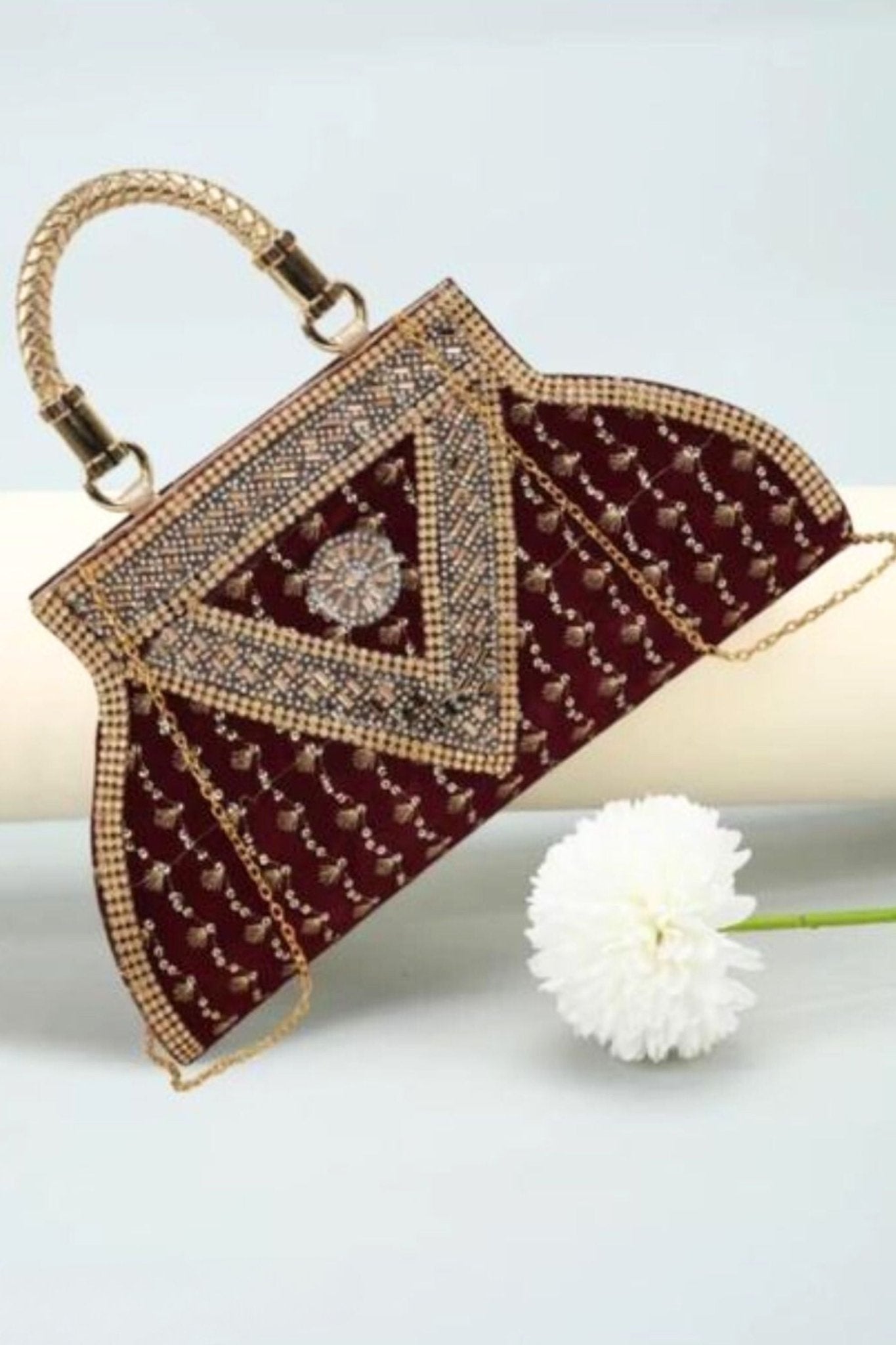 Chic Embellished Modern Women's Clutch - JCS Fashions All-Season Accessory Clutch JCS Fashions Brown 8*4