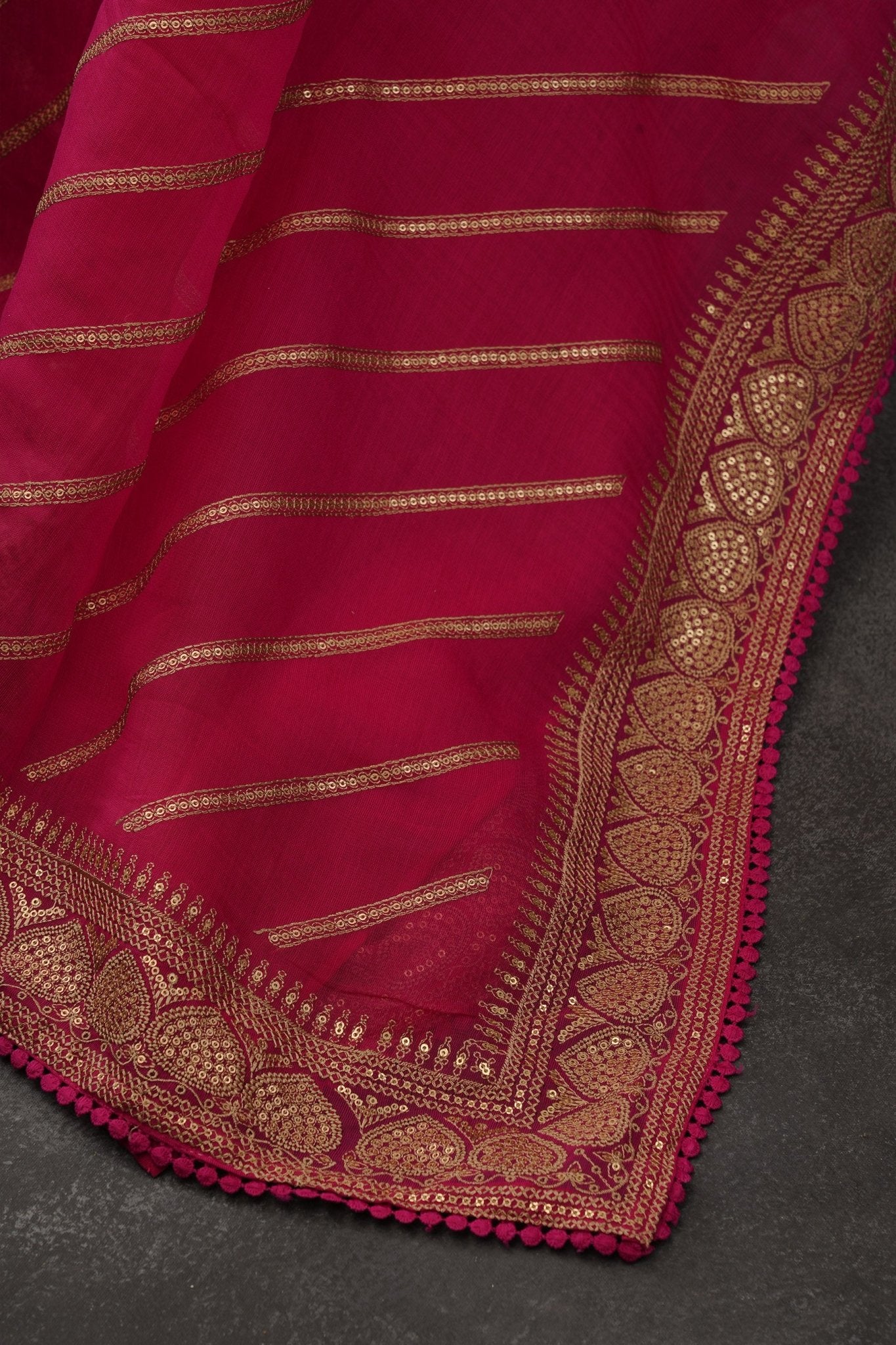 Chic Georgette Organza Saree with Sequin Embroidery & Silk with Blouse Saree JCS Fashions