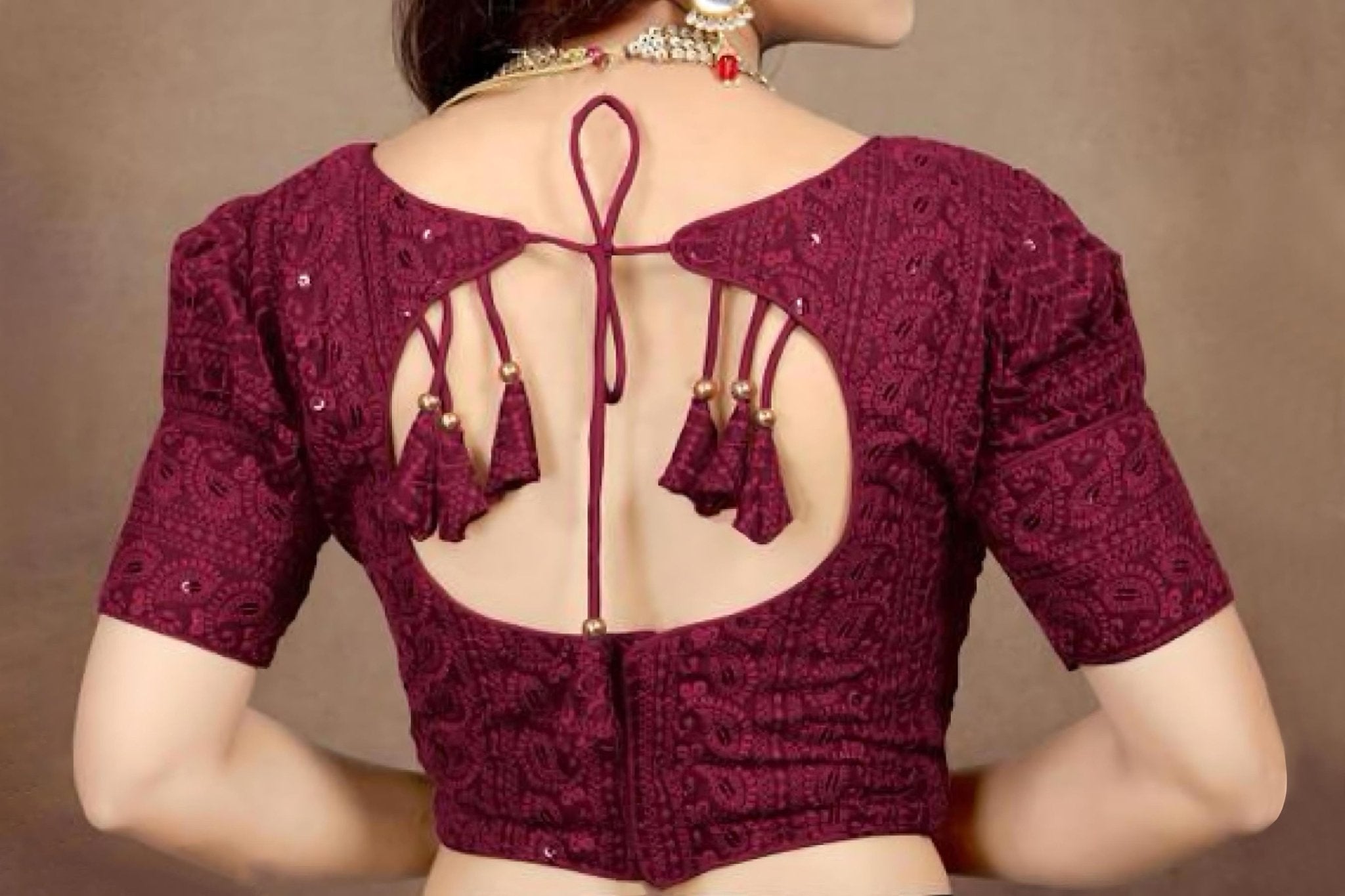 Chic Georgette Puff Sleeve Blouse with Embroidery | JCSFashions Blouse JCS Fashions