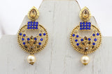 Chic Gold-Plated Earrings: Elegant Purple Stones & Beads, Stylish Closure Jewelry JCS Fashions