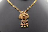 Chic Gold-Polish Chain & Earring Set with Stone and Bead Accents Jewelry JCS Fashions