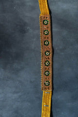 Chic Harmony: Aari Work Hip Belt with Green & White Stones |JCSFashions Hip Belt JCS Fashions Green