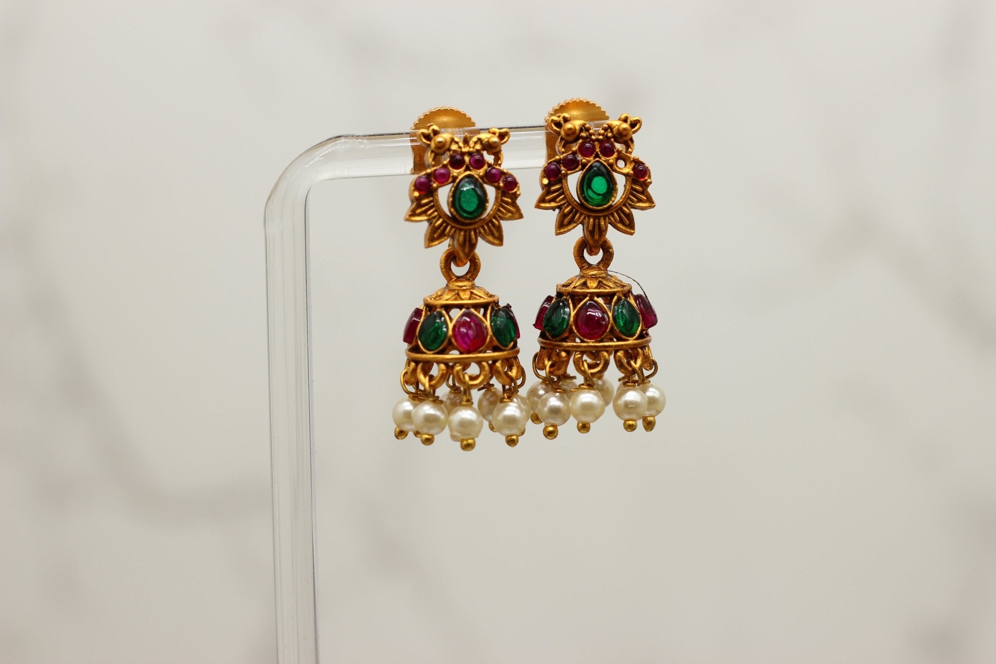 Chic Kemp Pendant and Jhumka Earring Set with Adjustable Choker Jewelry JCS Fashions