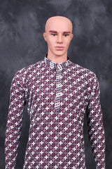 Chic Men's Zebra Embroidery Kurta - Culture Meets Style at JCSFashions Men JCS Fashions