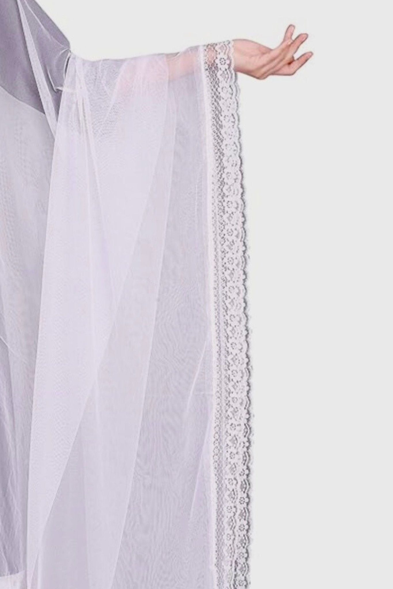 Chic White Chiffon Dupatta with Lace Border - Ideal for Every Occasion Dupatta JCS Fashions