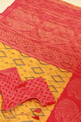 Semi Silk Saree - Yellow