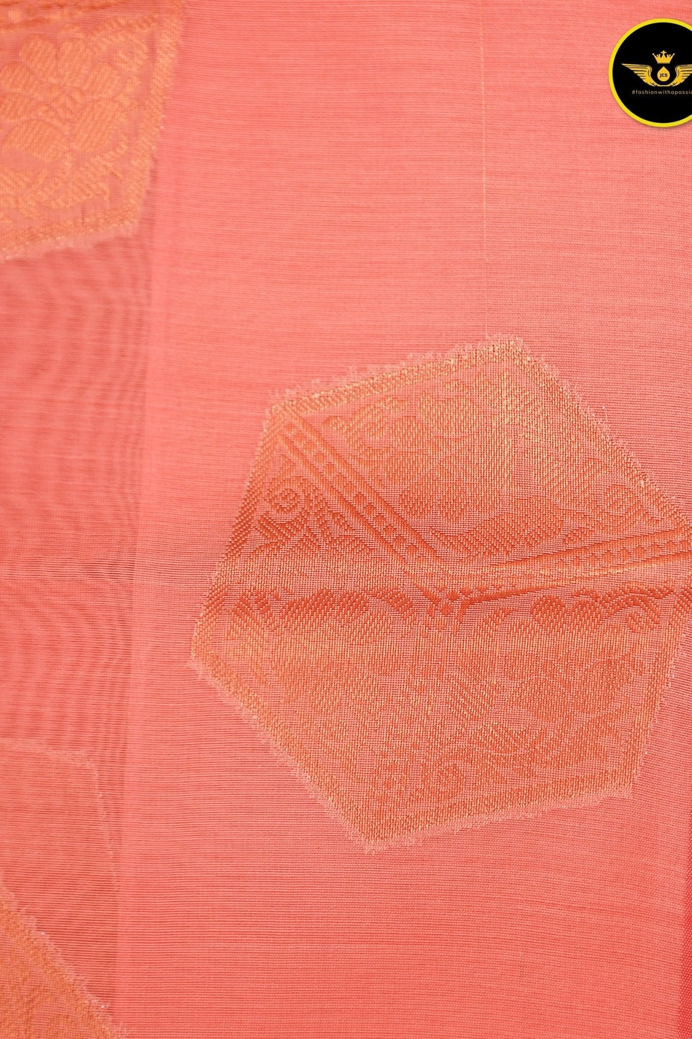 Copper Zari Chanderi Silk Cotton Saree: Elegant Weaving & Rich Texture Saree JCS Fashions