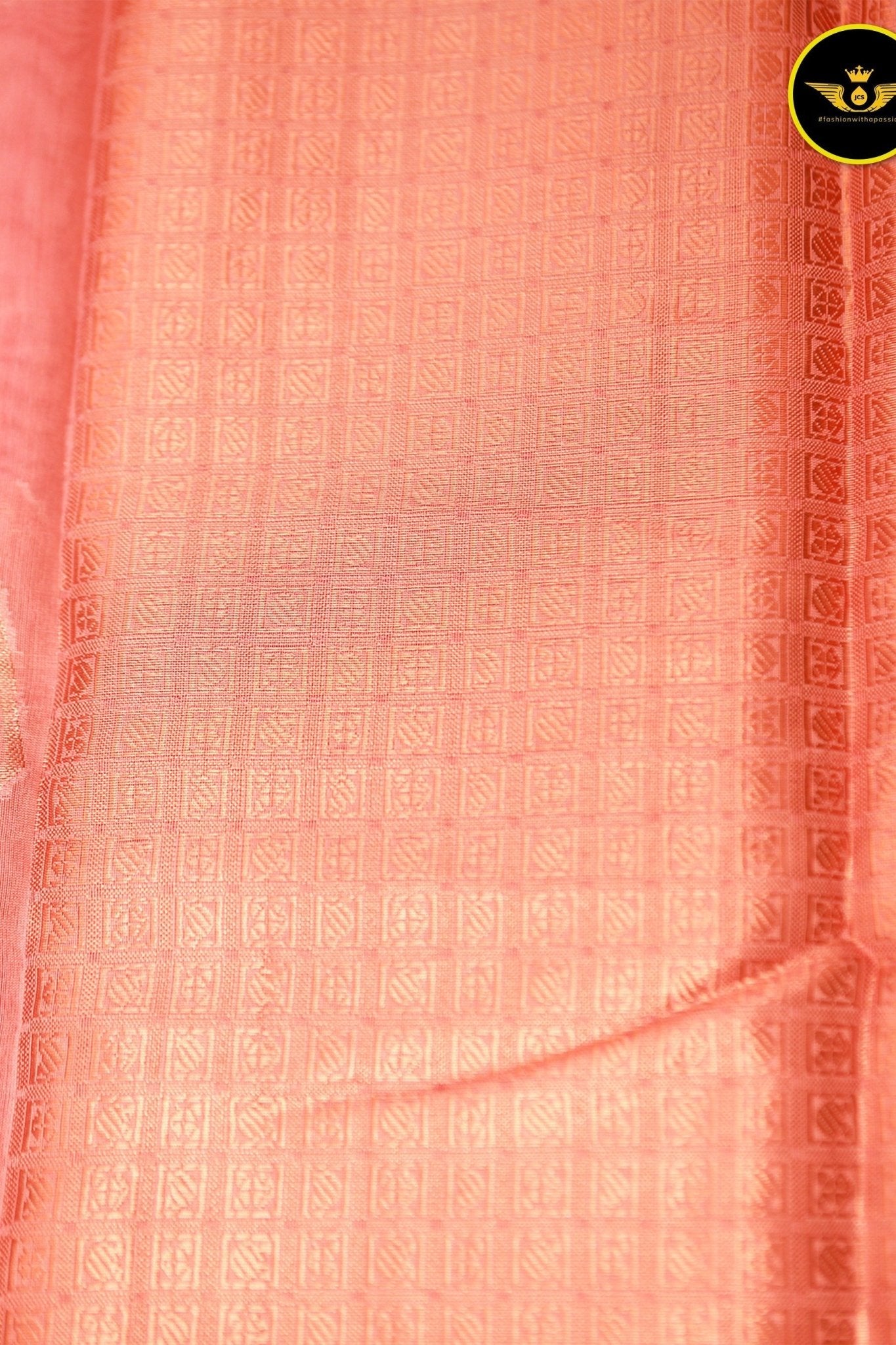 Copper Zari Chanderi Silk Cotton Saree: Elegant Weaving & Rich Texture Saree JCS Fashions