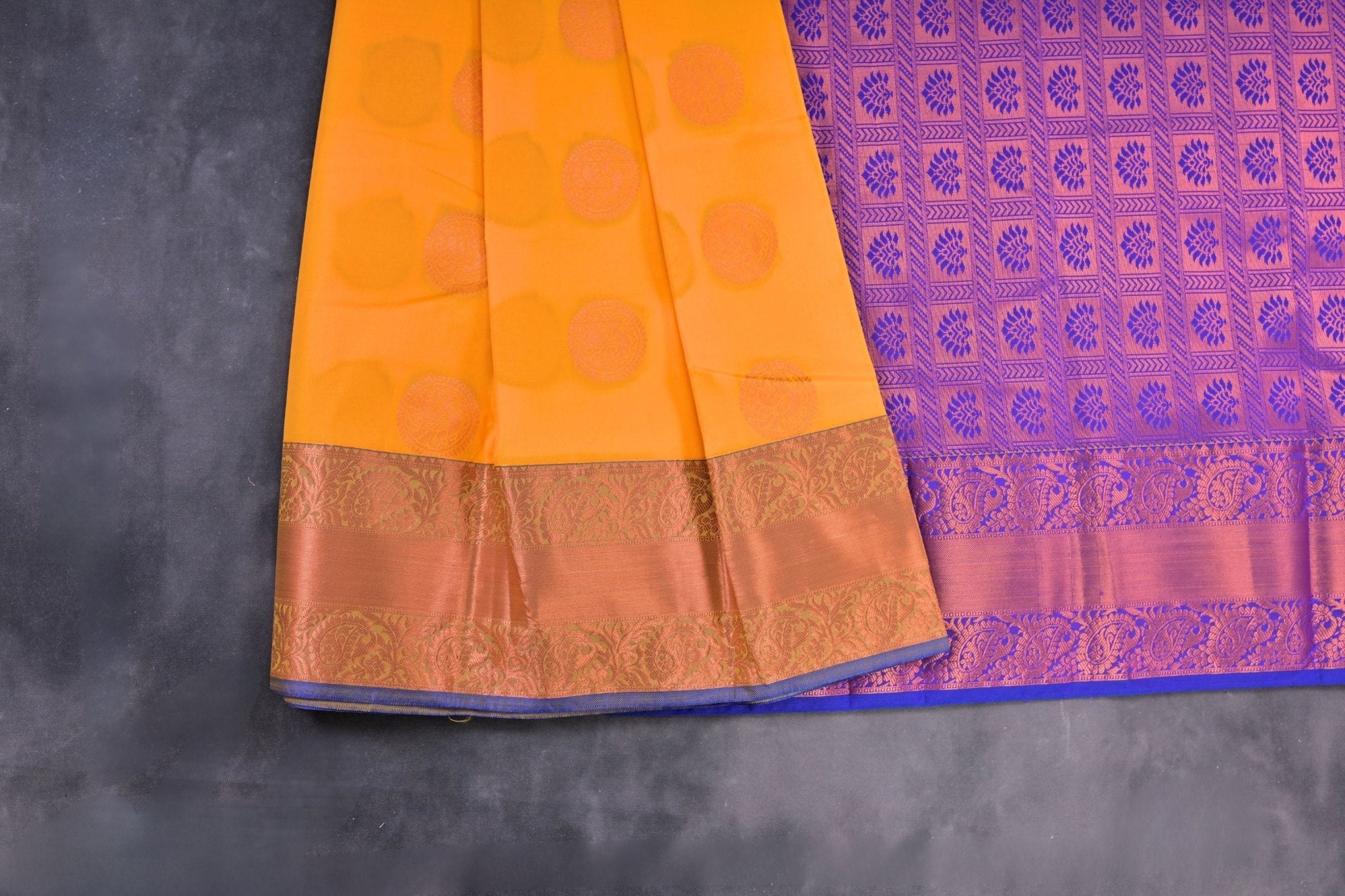 Copper Zari Saree with Peacock Motifs: Blend of Tradition and Elegance Saree JCS Fashions