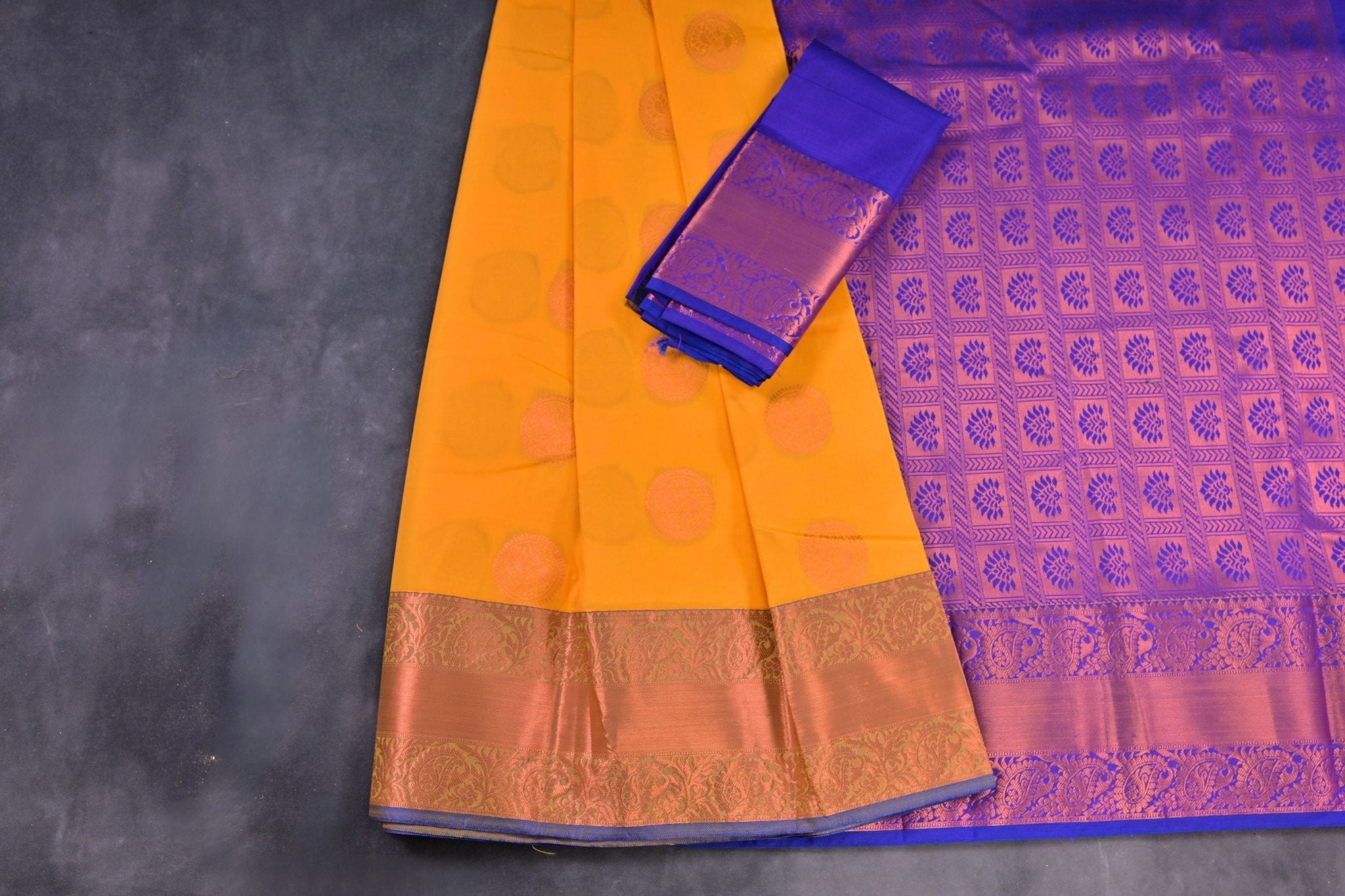 Copper Zari Saree with Peacock Motifs: Blend of Tradition and Elegance Saree JCS Fashions