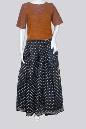 Brown Cotton Kurti – Short 19in for Jeans & Skirts