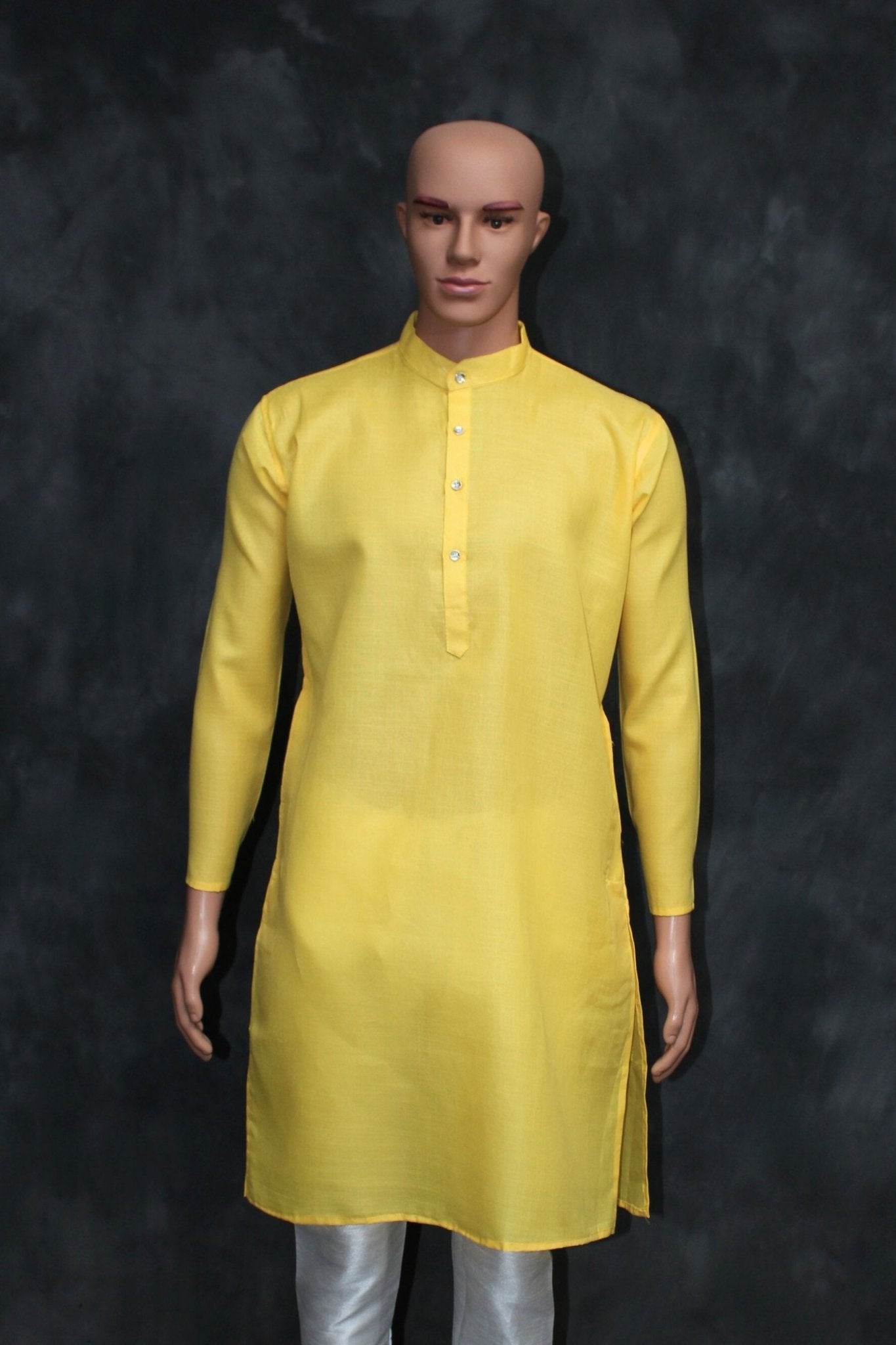 Cotton Plain Kurta - Breathable and Stylish Casual Wear by JCSFashions Men JCS Fashions Yellow Medium (38)