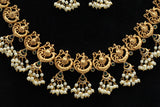 Dancing Lady Copper Necklace Set with Green Kemp & White Stone Accents Jewelry JCS Fashions