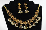 Dancing Lady Copper Necklace Set with Green Kemp & White Stone Accents Jewelry JCS Fashions