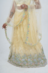 Designer Soft Net Lehenga & Crop Top With Stone and Sequins Work LEHENGA JCS Fashions