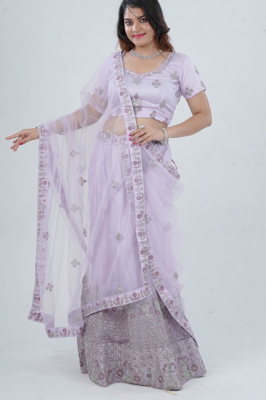 Designer Soft Net Lehenga Set with Exquisite Stone & Embroidery Detailing LEHENGA JCS Fashions