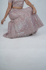 Designer Soft Net Lehenga with Embellished Crop Top - Indian Elegance LEHENGA JCS Fashions
