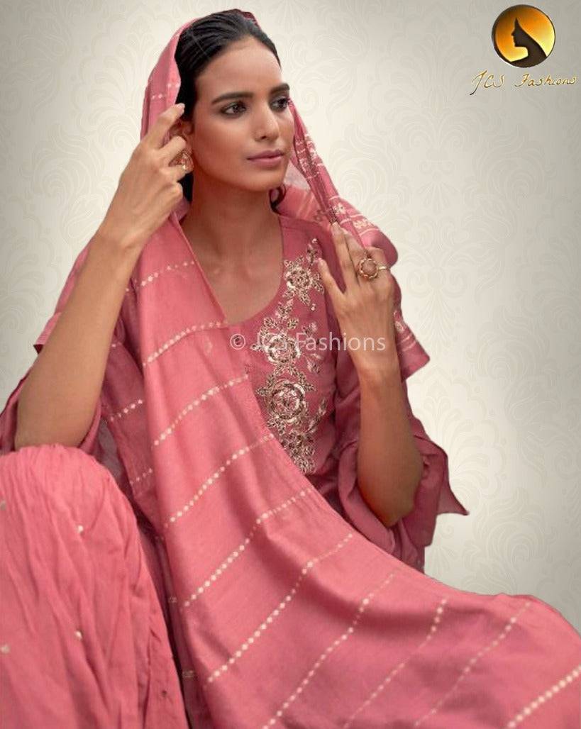 Luxury Viscose Silk Sharara with Handwork & Jacquard Dupatta Kurti JCS Fashions