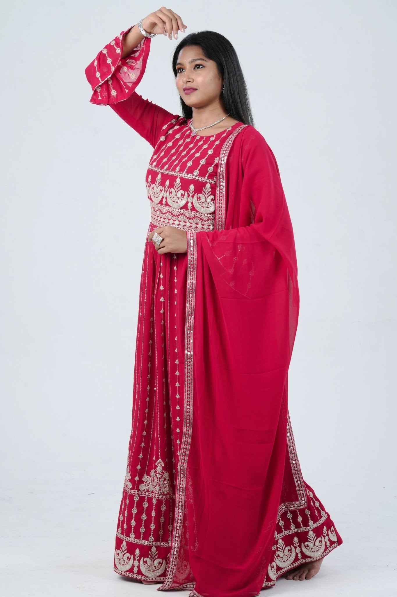 Divine Embroidered Real Georgette Kurti Top by JCS Fashions KURTI JCS Fashions