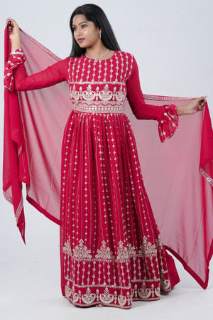Divine Embroidered Real Georgette Kurti Top by JCS Fashions