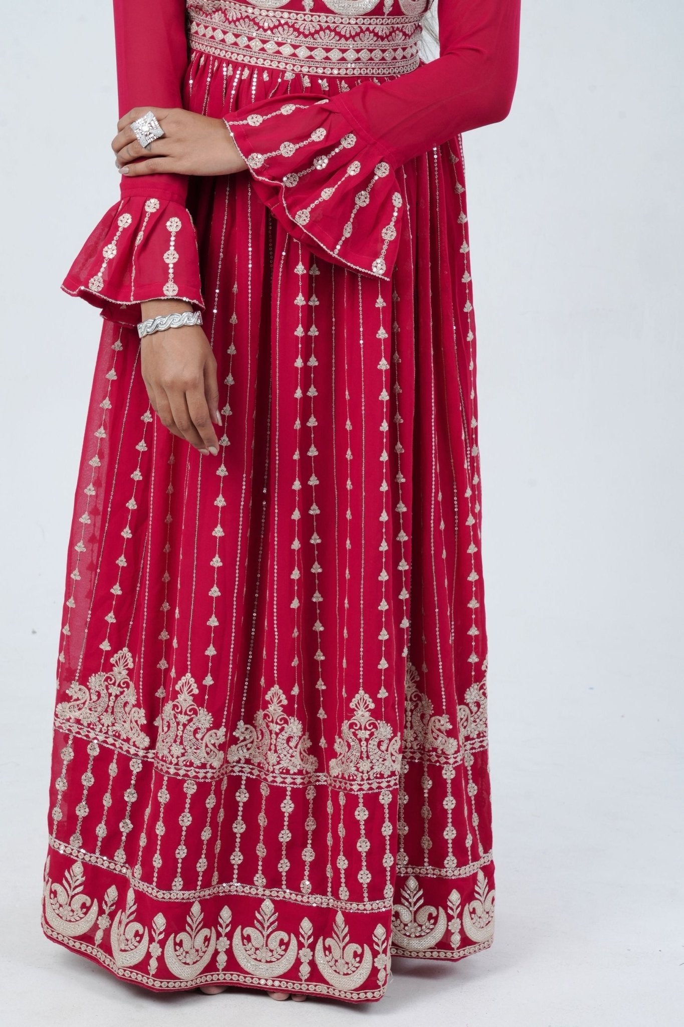 Divine Embroidered Real Georgette Kurti Top by JCS Fashions KURTI JCS Fashions