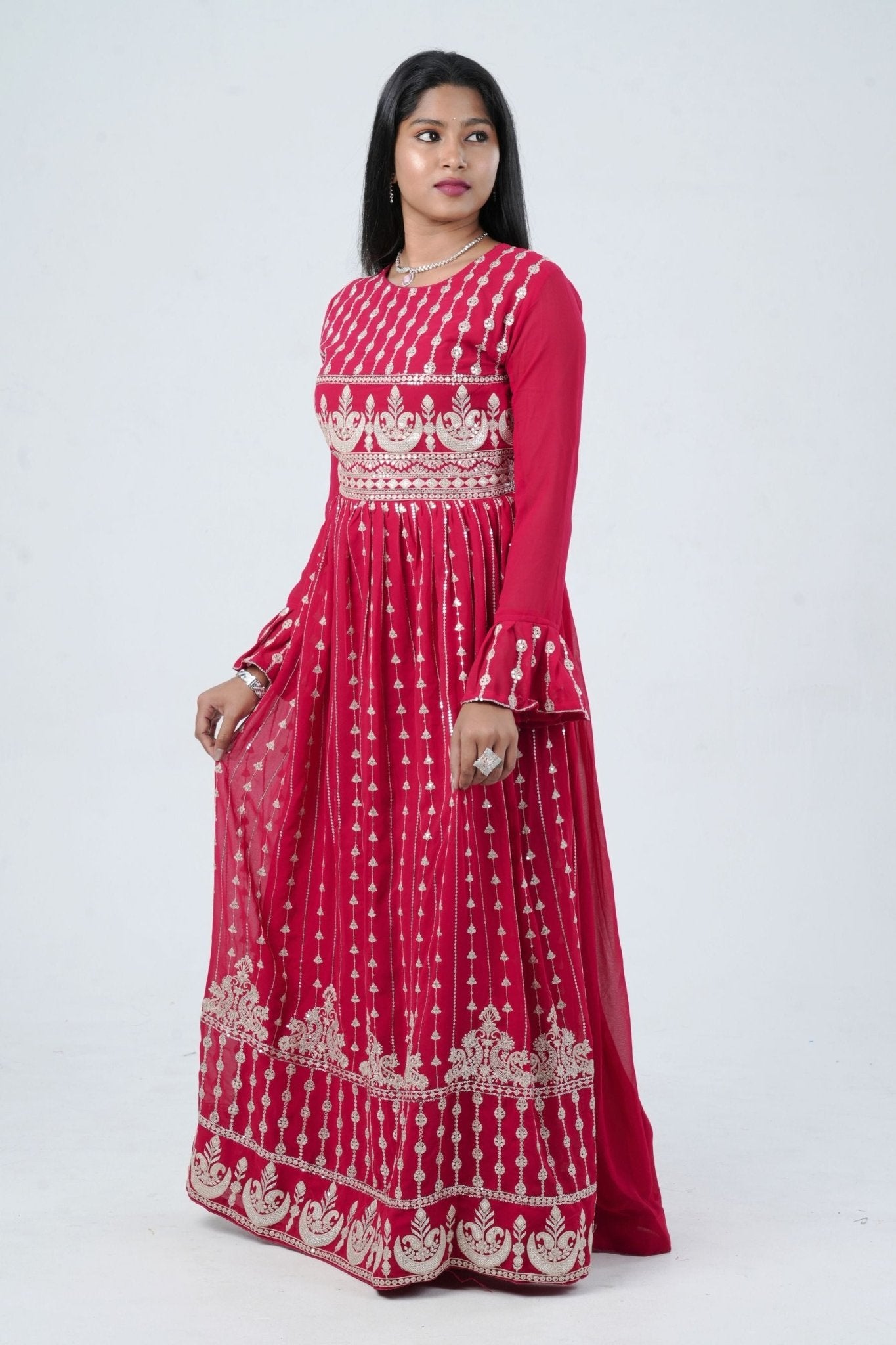 Divine Embroidered Real Georgette Kurti Top by JCS Fashions KURTI JCS Fashions