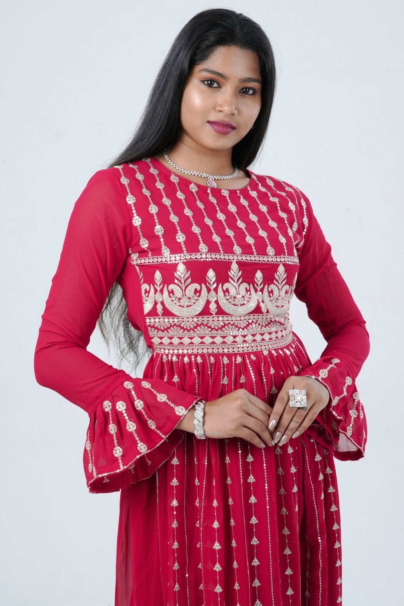 Divine Embroidered Real Georgette Kurti Top by JCS Fashions KURTI JCS Fashions