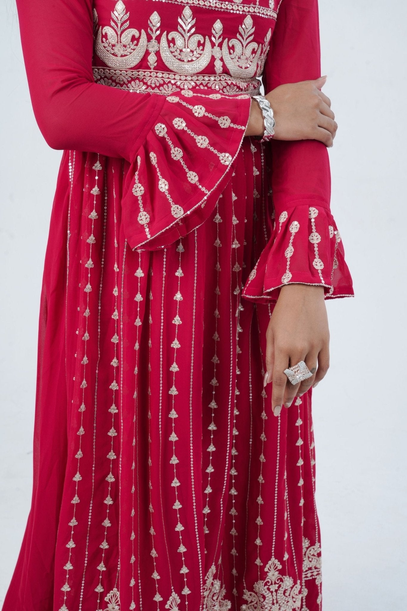 Divine Embroidered Real Georgette Kurti Top by JCS Fashions KURTI JCS Fashions