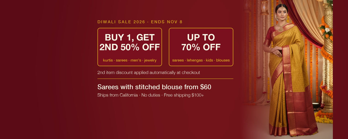 Diwali Sale 2026: Buy 1 Get 2nd 50% Off, up to 70% off sarees, kurtis, men's and kids ethnic wear