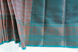 Luxurious Semi-Silk Saree with Grand Pallu and Unique Zari Lines