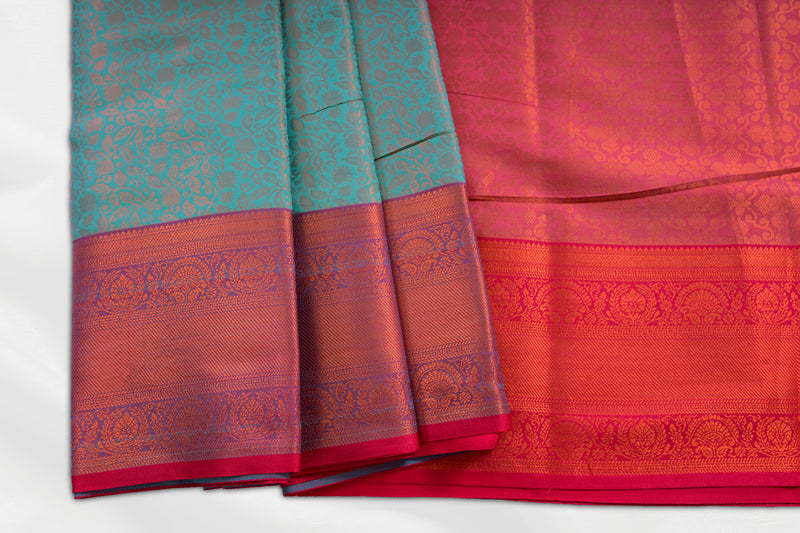 Exquisite Semi-Silk Saree with Sparkling Golden Zari - JCS Fashions