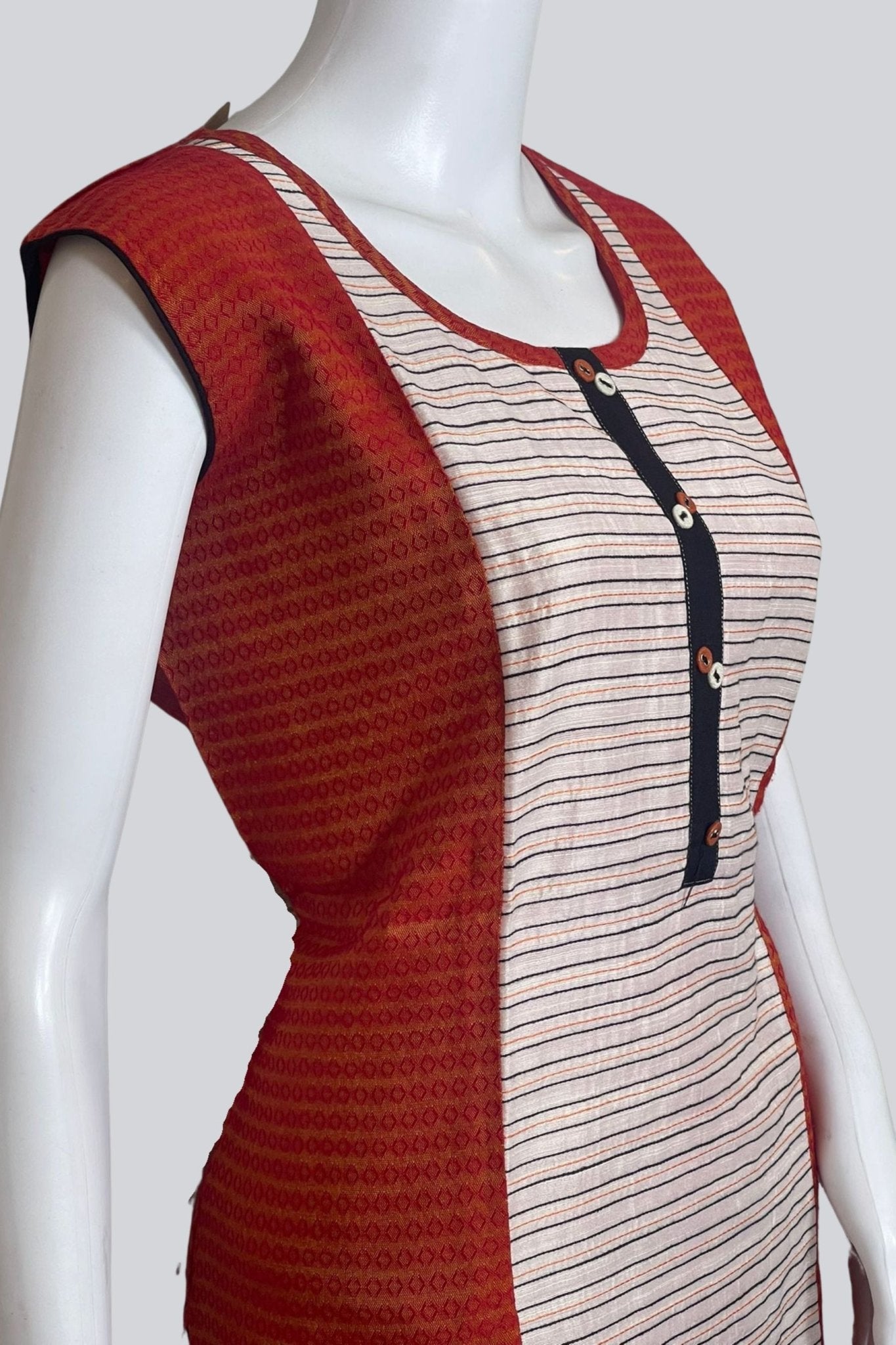 Dual - Tone Cotton Kurti: Pure Comfort, 28" Elegance - JCS Fashions