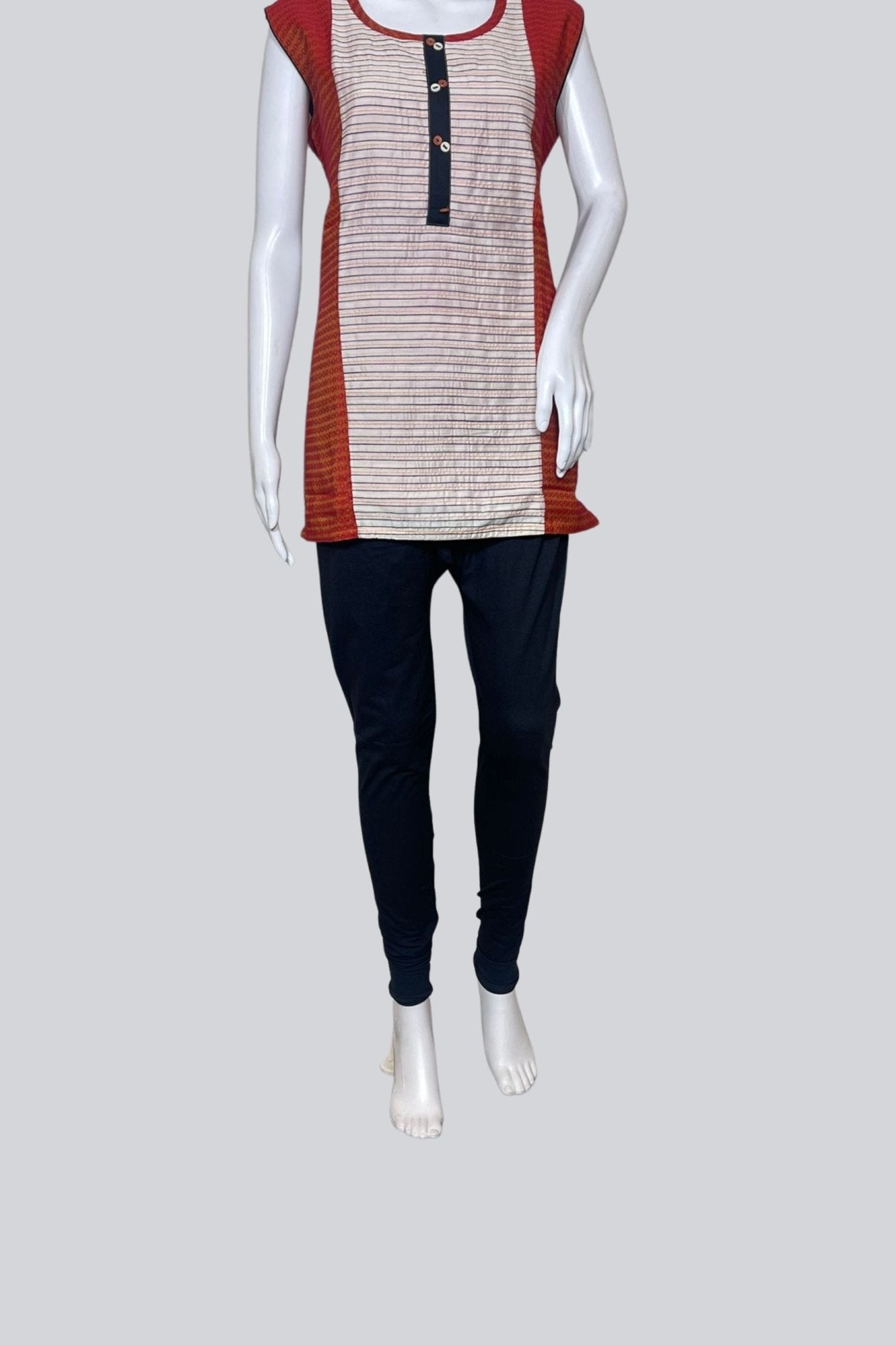 Dual - Tone Cotton Kurti: Pure Comfort, 28" Elegance - JCS Fashions