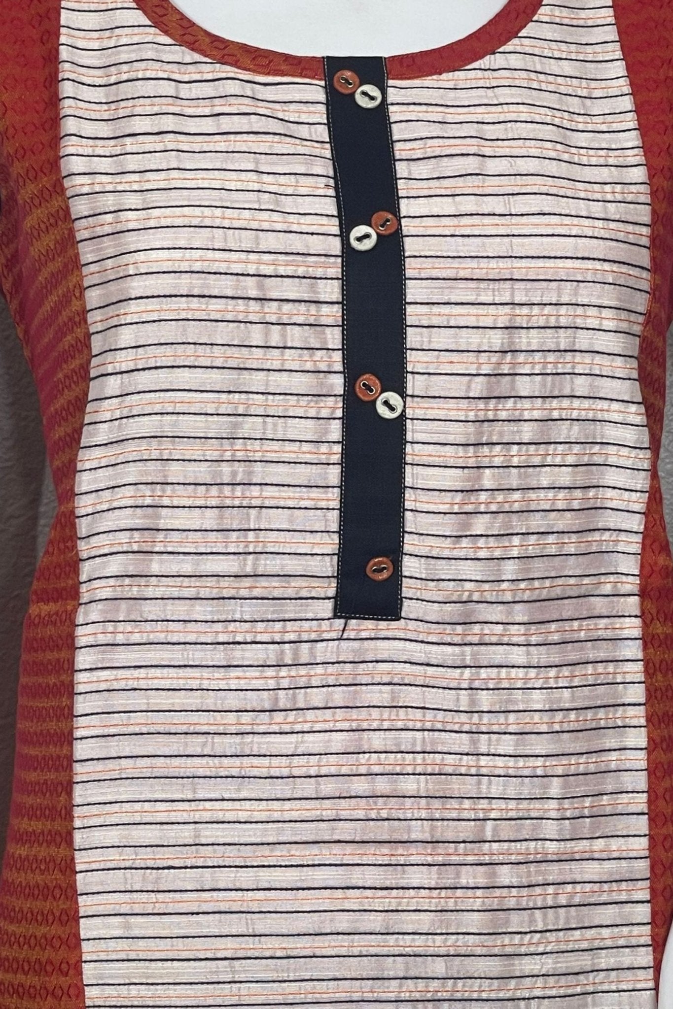 Dual - Tone Cotton Kurti: Pure Comfort, 28" Elegance - JCS Fashions