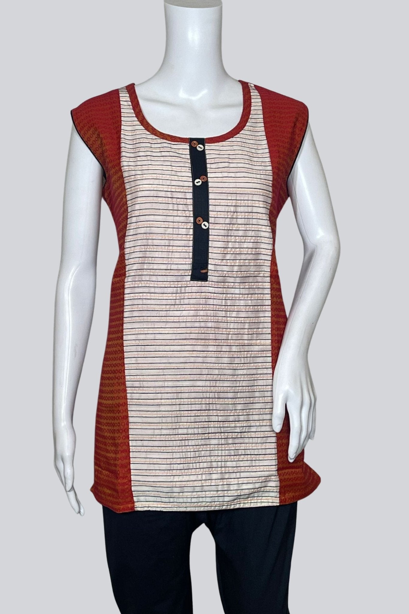 Dual - Tone Cotton Kurti: Pure Comfort, 28" Elegance - JCS Fashions