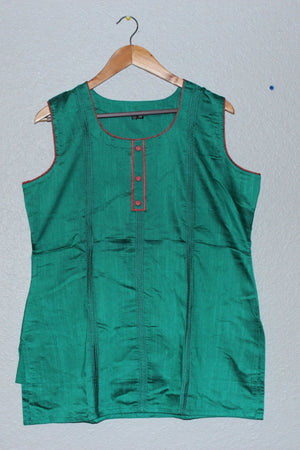 Silk Kurti – Dual-Tone Silk Cotton 28in for Women