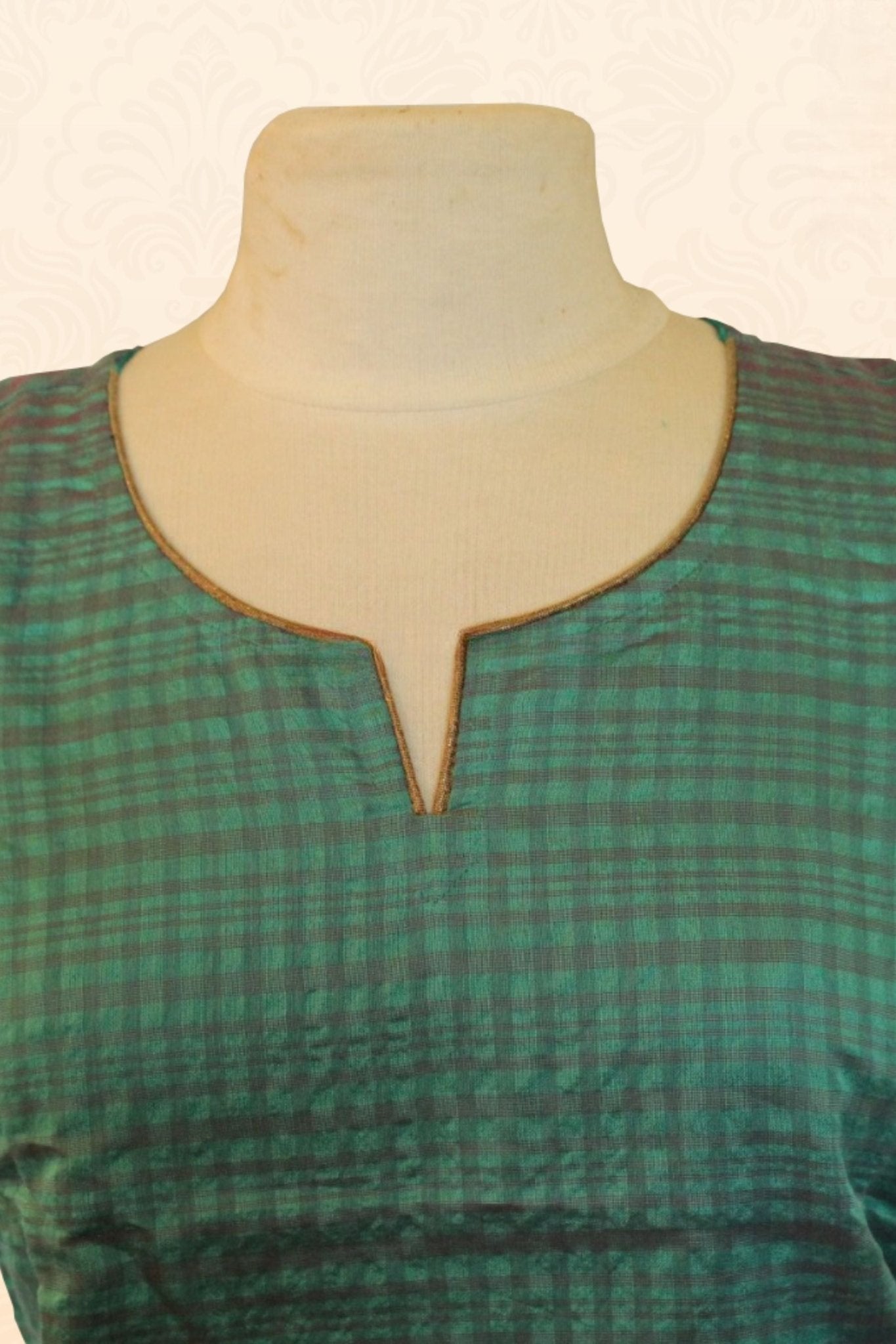 Dual Tone Silk Cotton Short Kurti with Indian Kurti design - JCS Fashions