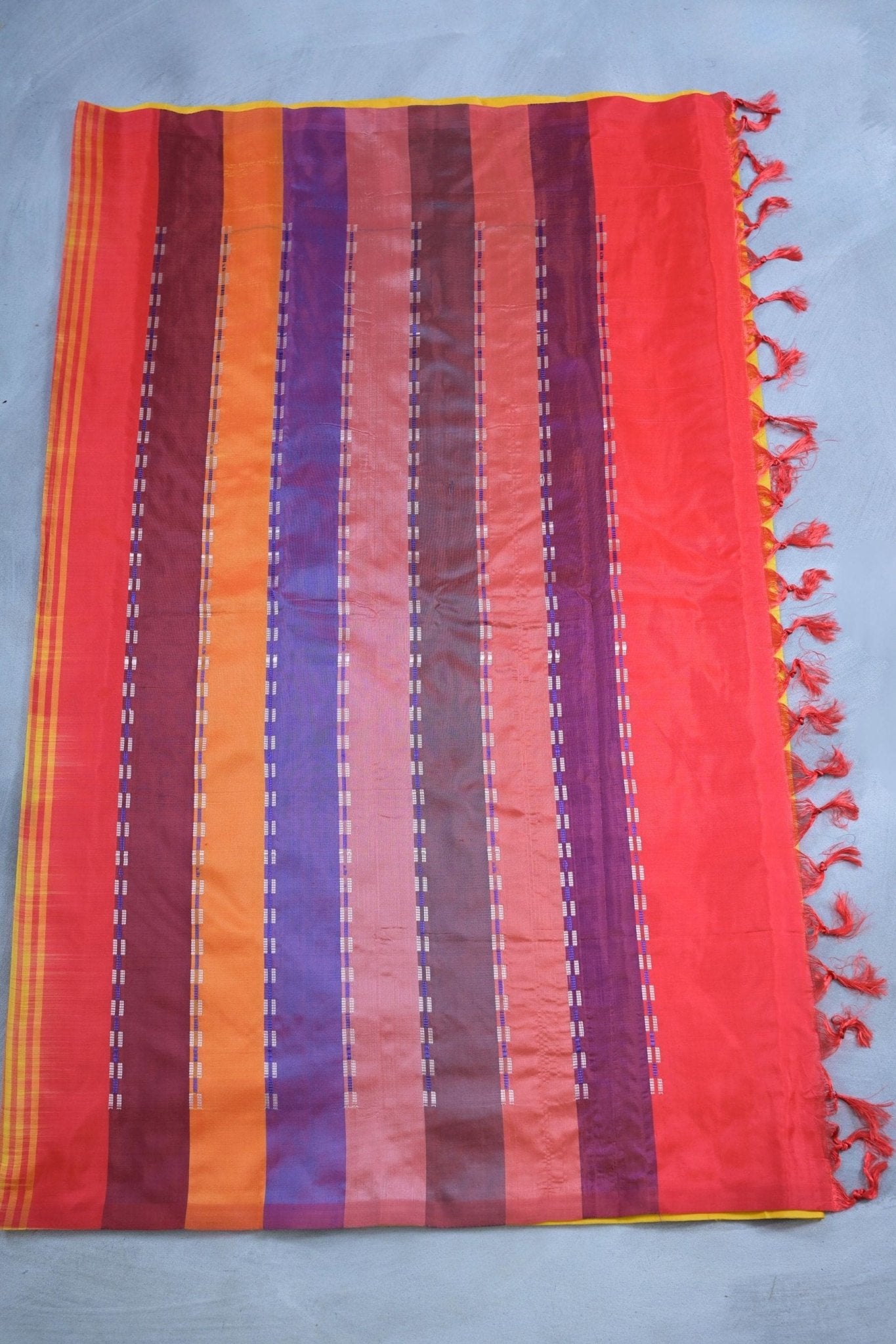Eco-Chic Handwoven Banana Pith Saree with Blouse Piece - JCS Fashions Saree JCS Fashions