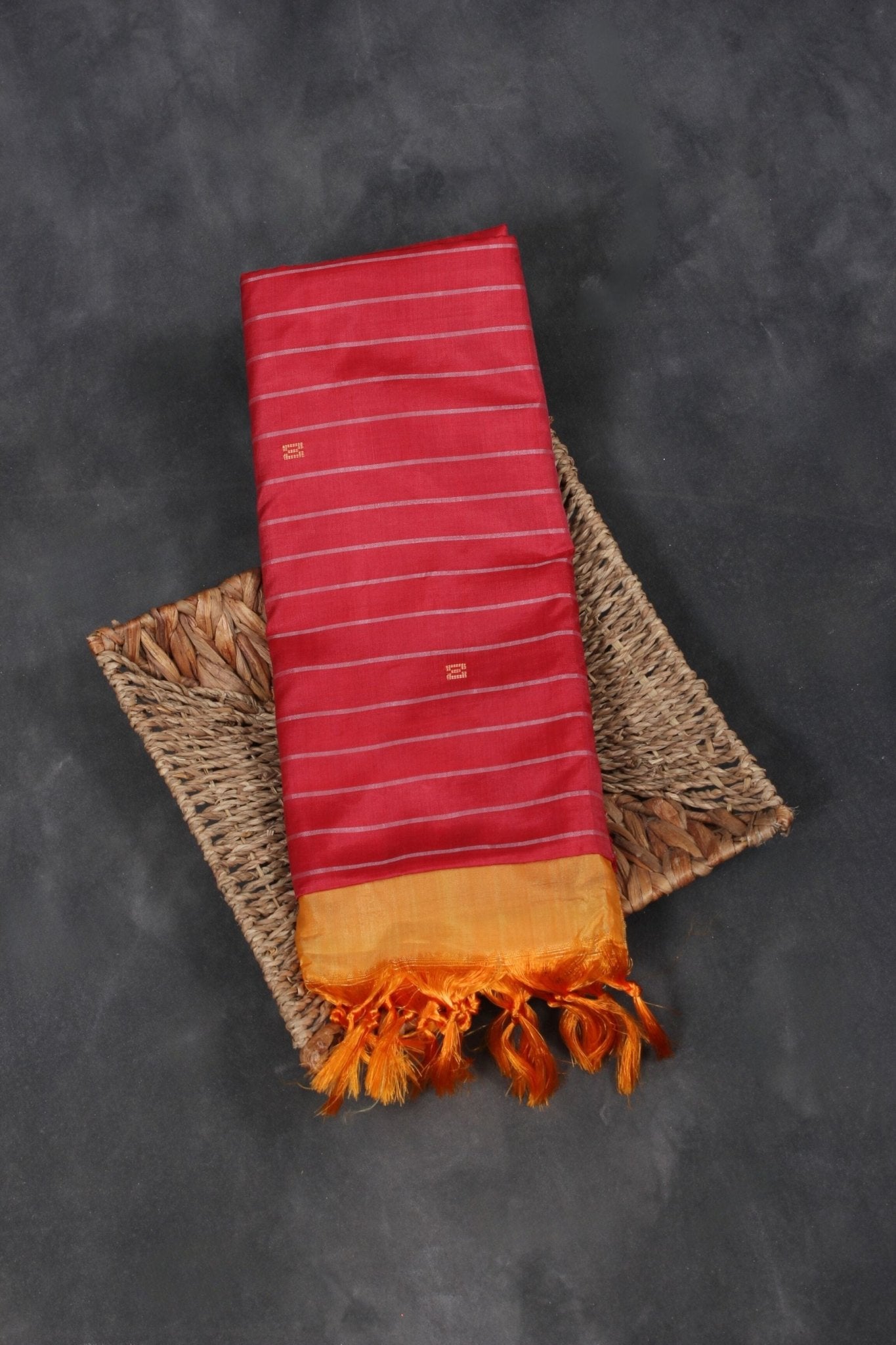 Eco-Friendly Banana Pith Saree: Traditional Indian Elegance by JCSFashions Saree JCS Fashions Red 5.5 meters