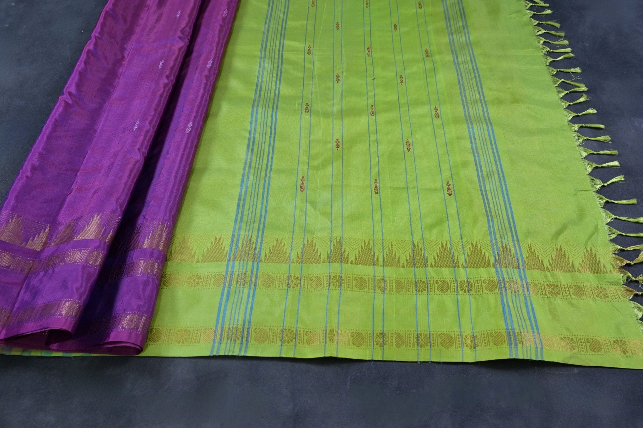 Eco-Friendly Banana Pith Saree with Gold Zari Border by JCSFashions Saree JCS Fashions