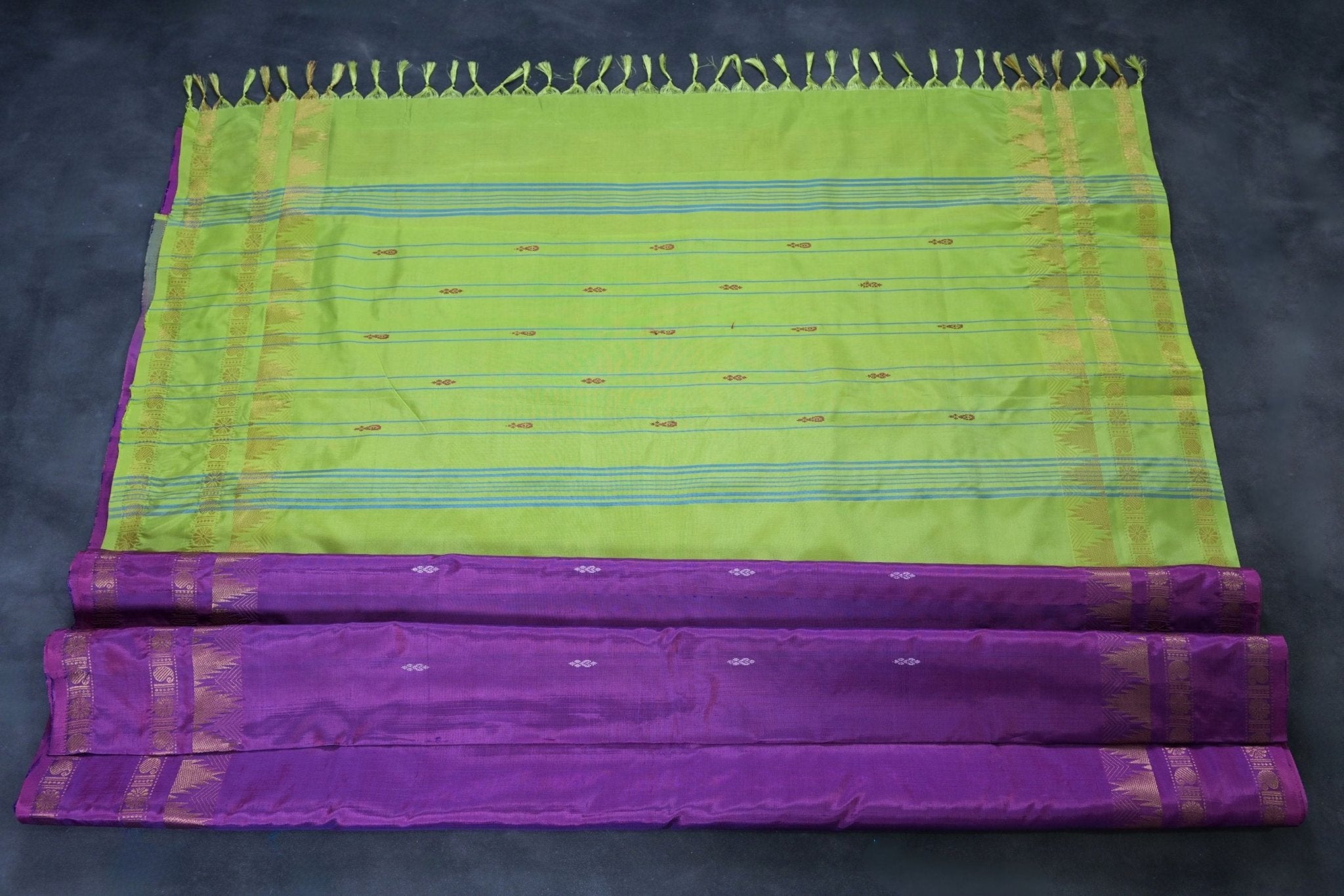 Eco-Friendly Banana Pith Saree with Gold Zari Border by JCSFashions Saree JCS Fashions