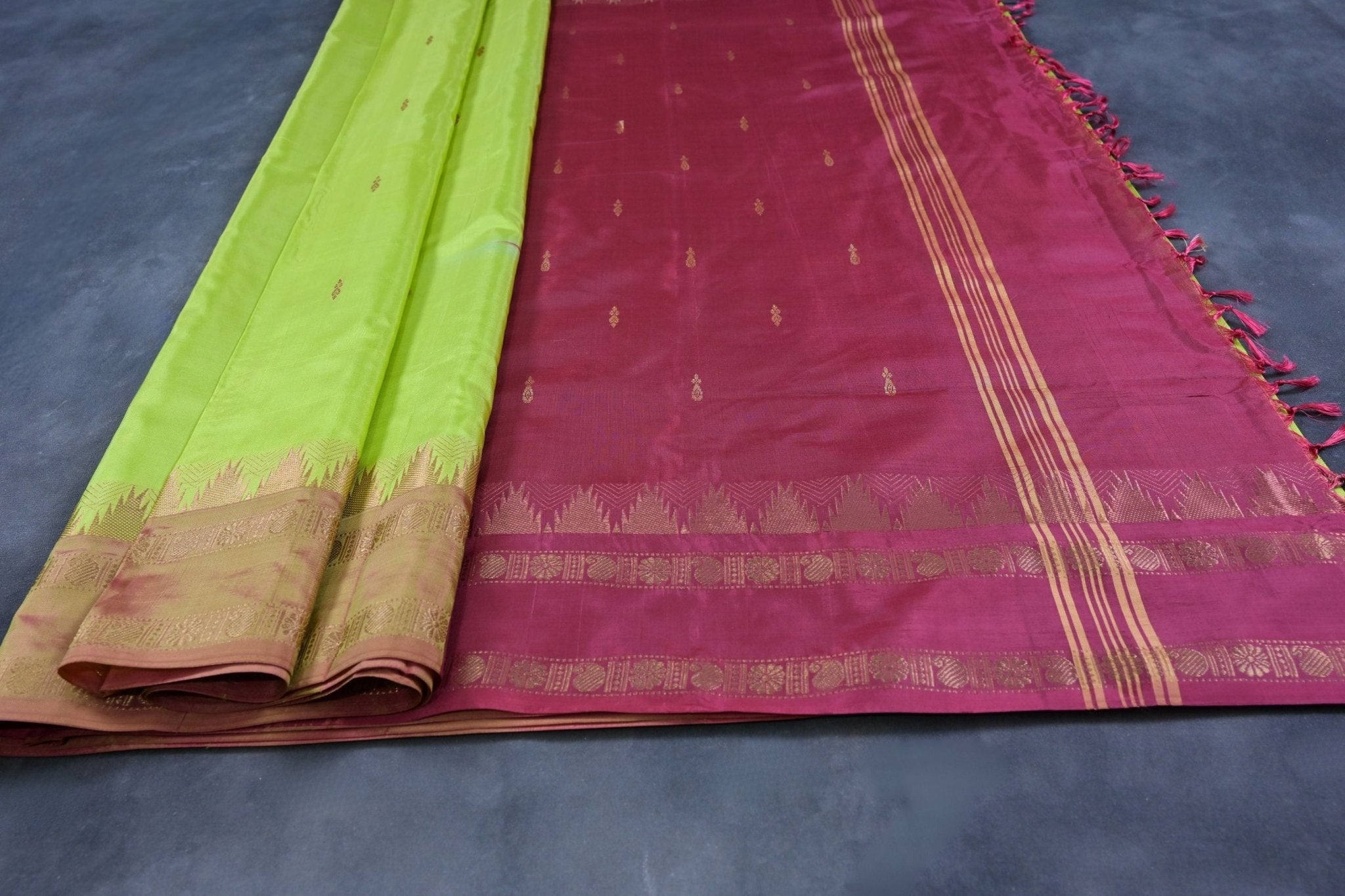 Eco-Friendly Banana Pith Saree with Gold Zari Border - JCS Fashions Saree JCS Fashions