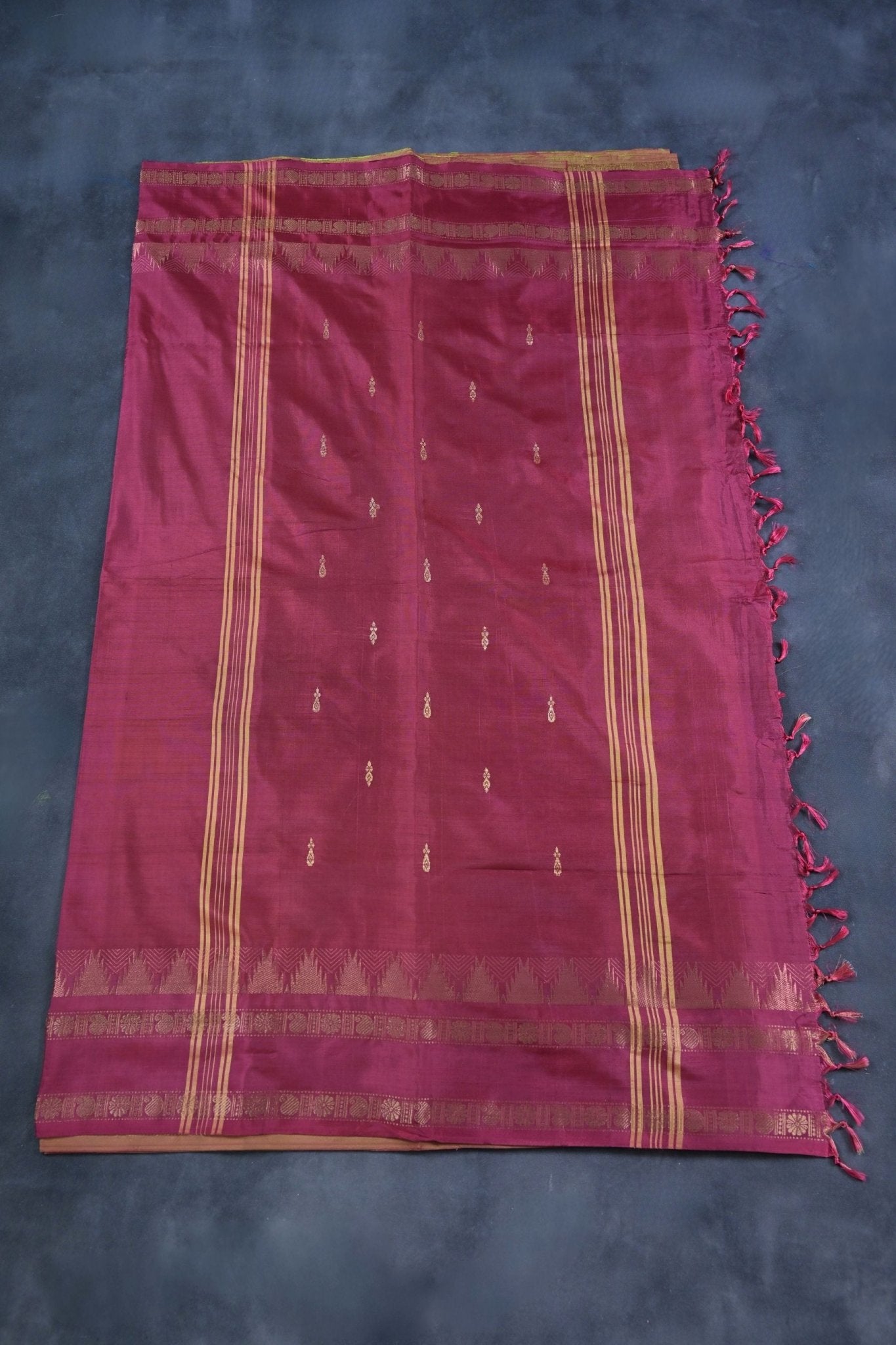 Eco-Friendly Banana Pith Saree with Gold Zari Border - JCS Fashions Saree JCS Fashions